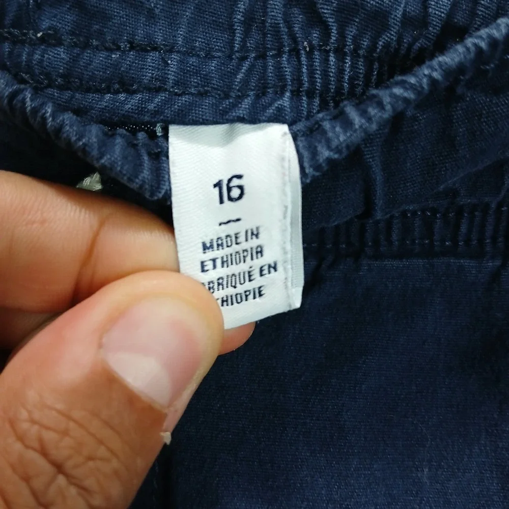 The Children's Place Joggers Pants 16 Navy Blue Elastic Waist Tapered